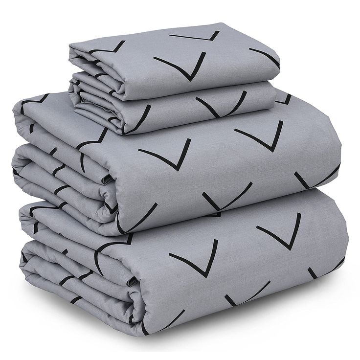 Grey Minimalist Arrow Print Bedsheet Set