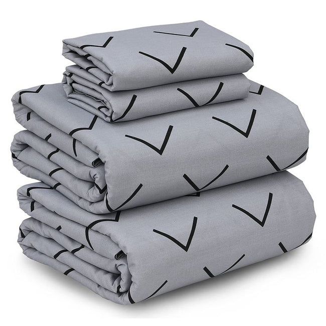 Grey Minimalist Arrow Print Bedsheet Set Hover Image